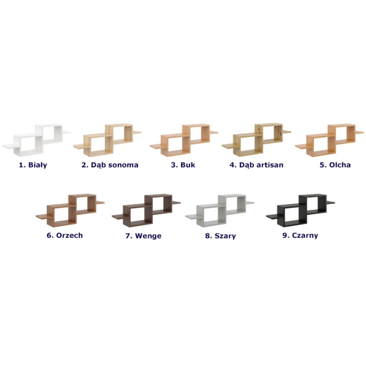 Skandynawska półka wisząca w kolorze olcha - Duna