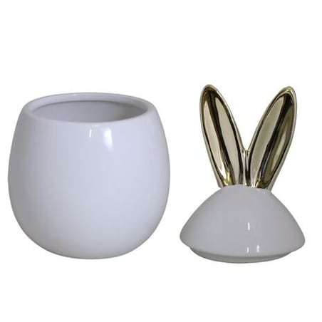 Dekoracja - jajko ceramiczne 19x10x10 cm otwierane OREJADA białe