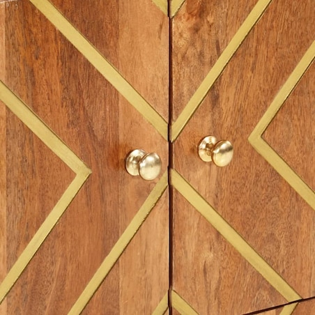 vidaXL Szafka, brązowo-czarna, 60x33,5x75 cm, lite drewno mango