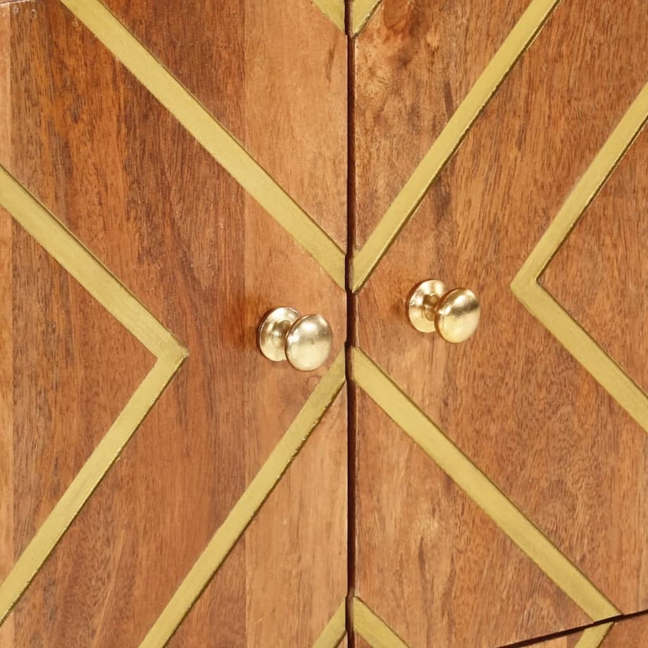 vidaXL Szafka, brązowo-czarna, 60x33,5x75 cm, lite drewno mango