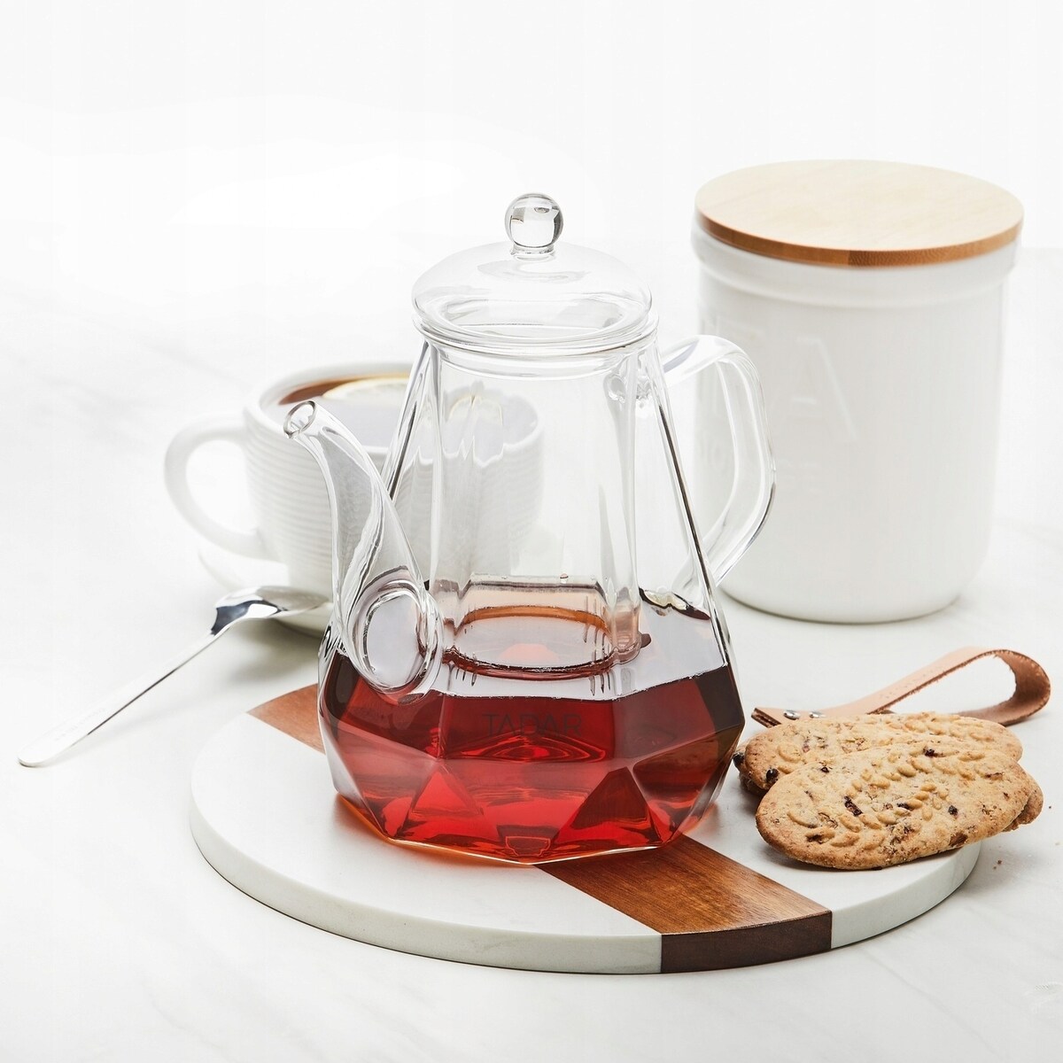 DZBANEK Z DZIUBKIEM 1L ZAPARZACZ SZKLANY sitko na herbatę zioła napary