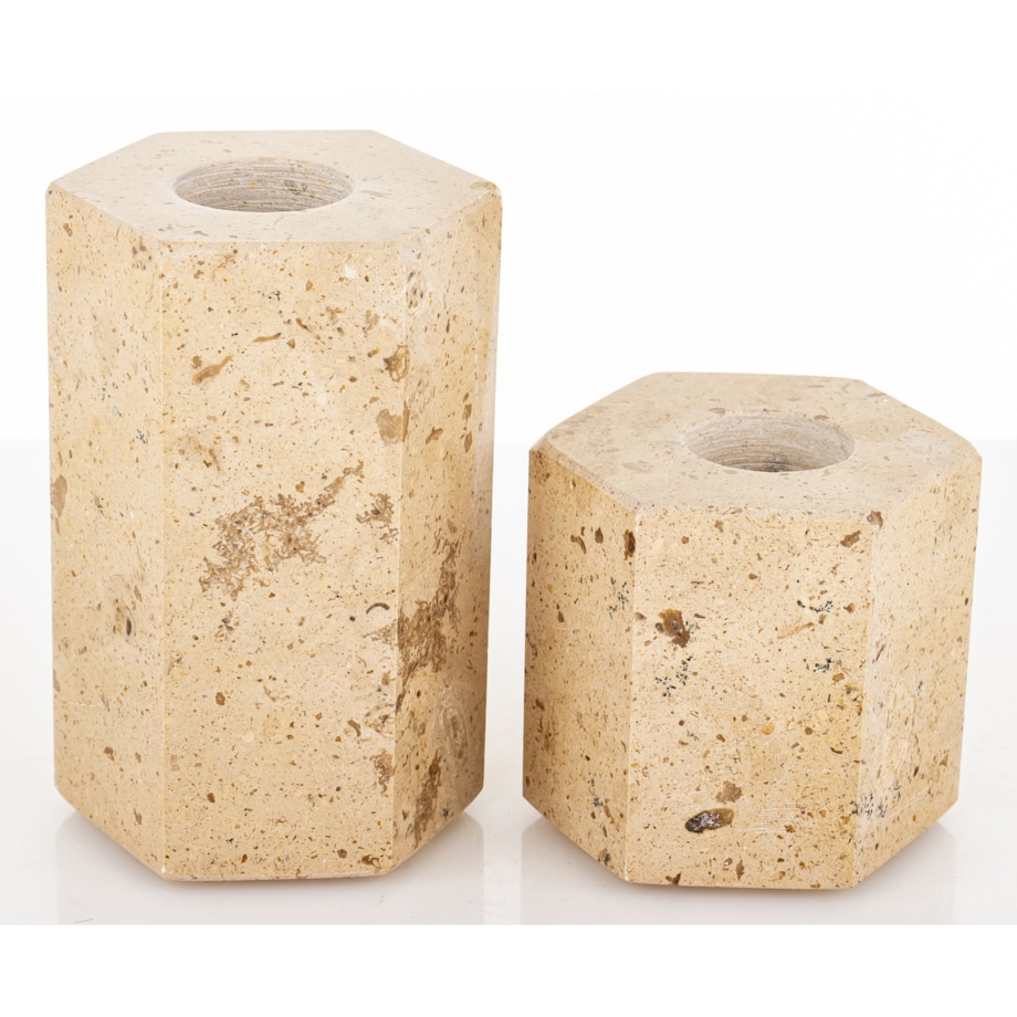 Świecznik marmurowy 2 szt. 9x6x5,5 cm PETRA