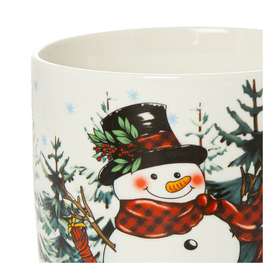 Kubek Świąteczny Ceramiczny Na Prezent 370 Ml Boże Narodzenie Bałwan