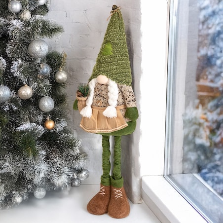 Skrzat Dziewczynka ŚWIĄTECZNY gnom LEŚNY na święta KRASNAL dekoracja JUMI