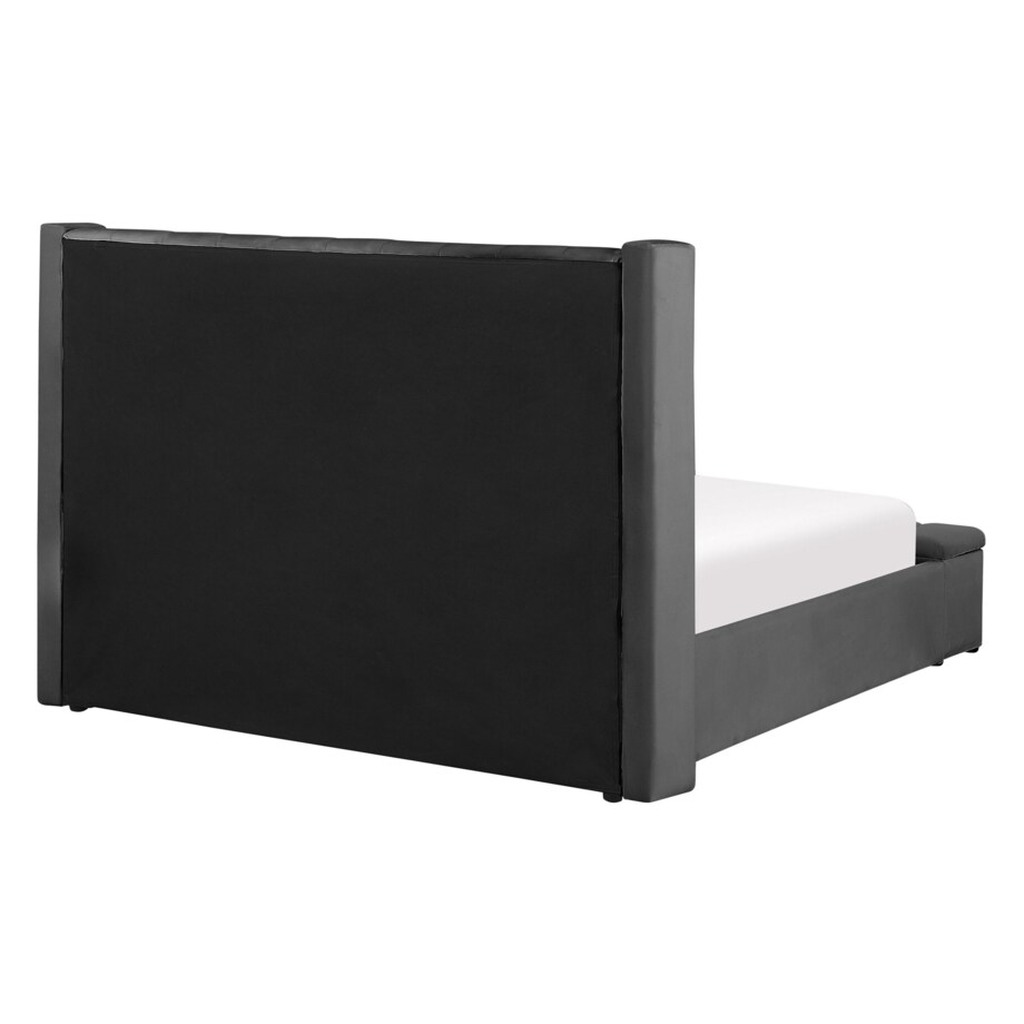 Łóżko wodne welurowe z ławką 140 x 200 cm szare NOYERS