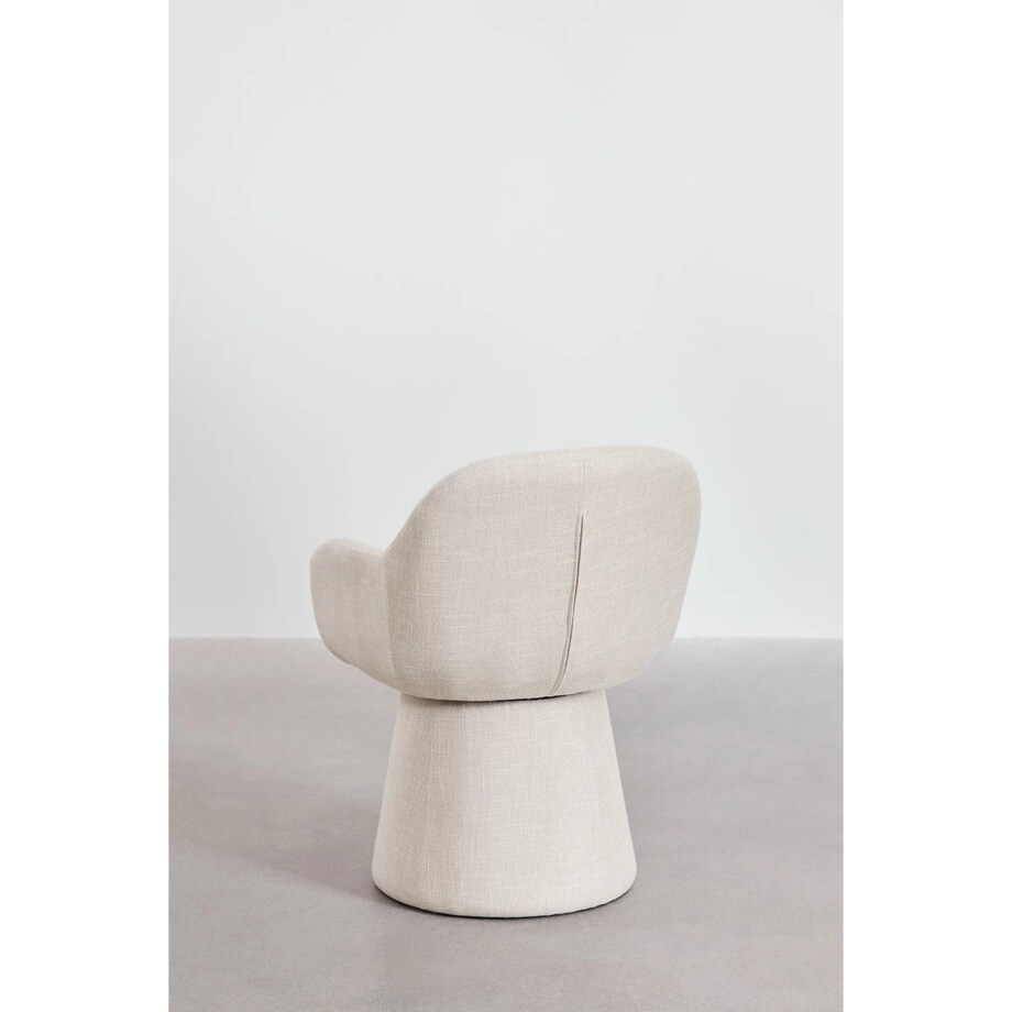 Krzesło do jadalni tapicerowane Erica z podłokietnikami kremowe