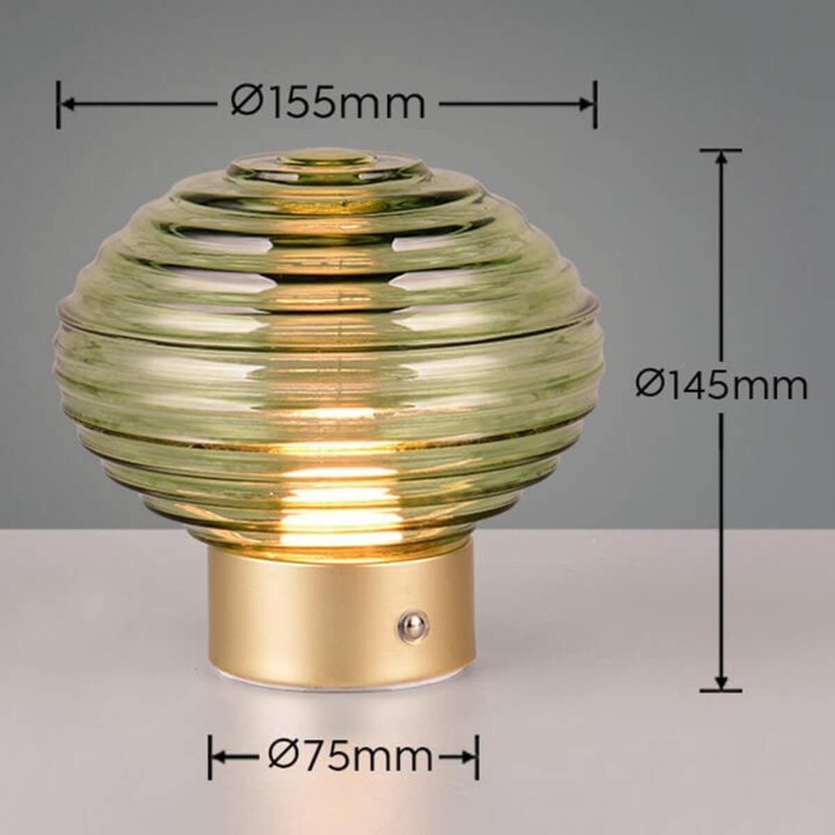 Szklana lampa stołowa Earl R57771115 RL Light LED 2W 3000K mosiądz zielona