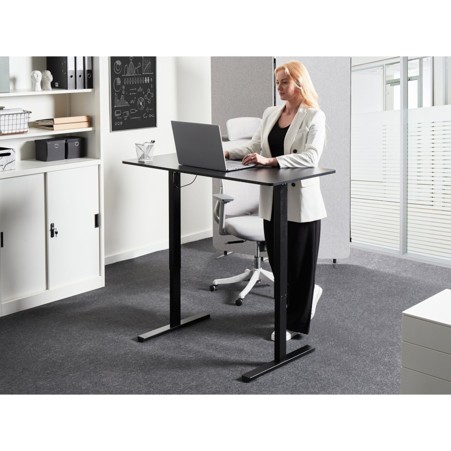 Biurko regulowane elektrycznie TAVARES Czarny 120 cm 60 cm
