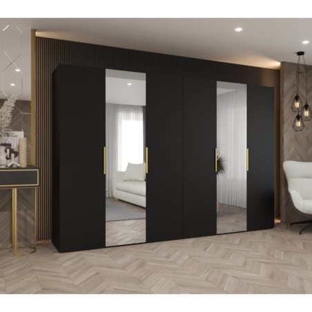 Szafa uchylna otwierana MARBELLA 2 300 wys. 202 cm Czarny + u. Złoty