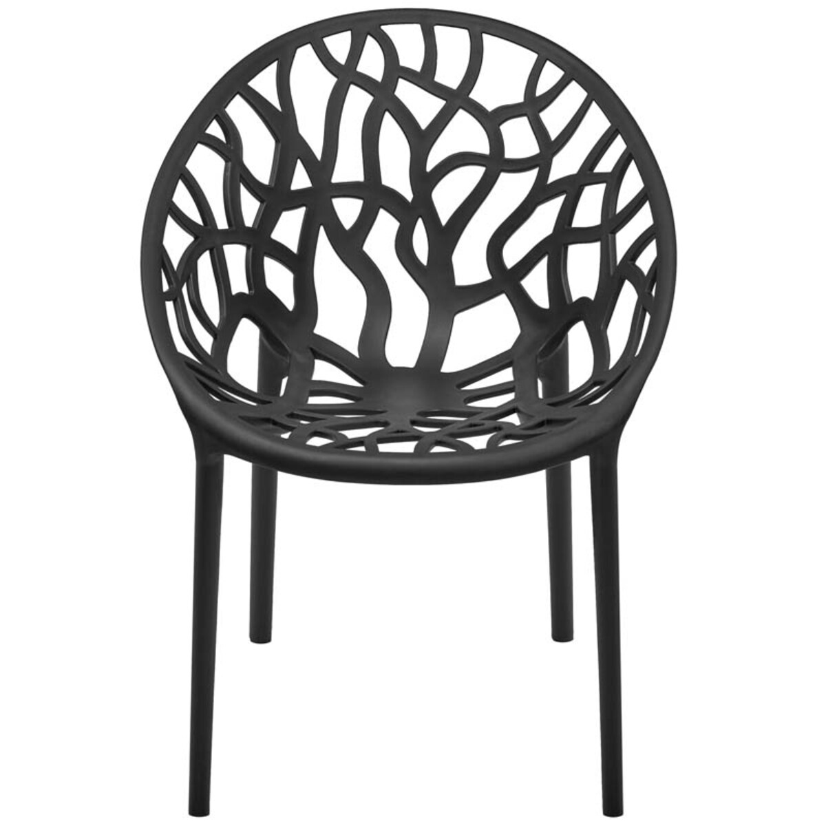Krzesło plastikowe ażurowe nowoczesne czarne ogrodowe na balkon