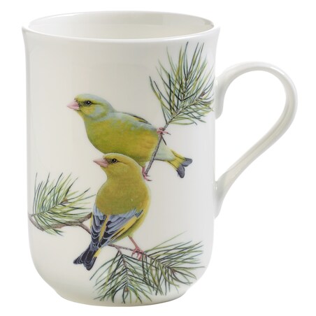 Kubek Birds Dzwońce, biały ze wzorem, 350 ml