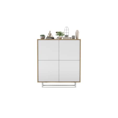 Komoda Loft Szafka RTV Loft Dąb Wotan Biały MAT 113 cm