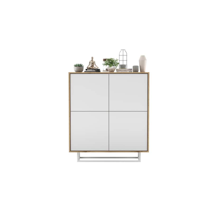 Komoda Loft Szafka RTV Loft Dąb Wotan Biały MAT 113 cm