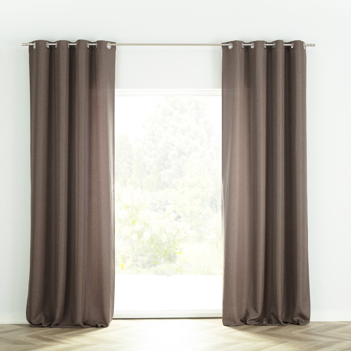 Zasłona BASIC na na kółkach 140x280 cm brązowy melanż 1 szt. 140x280 brązowy