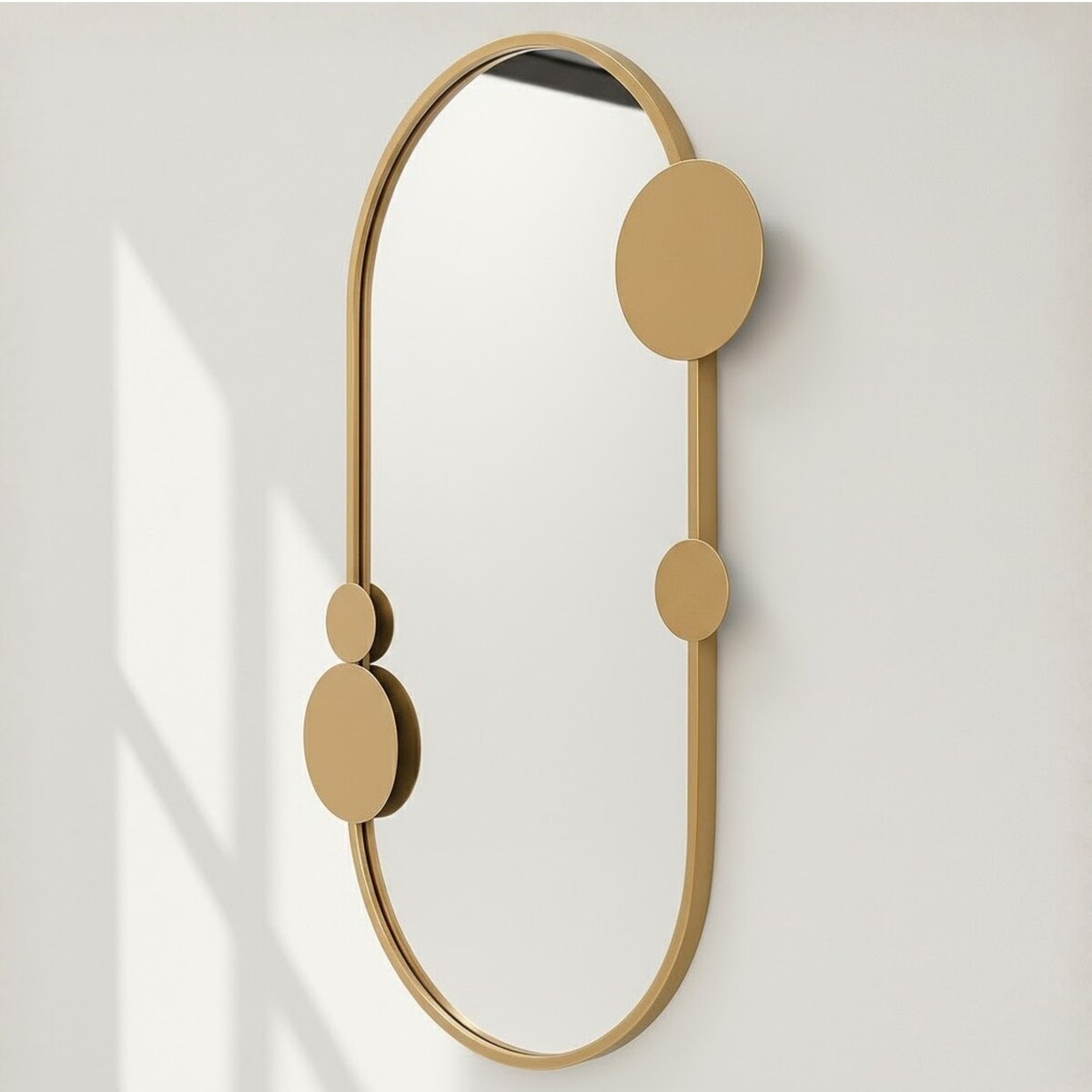 Lustro ścienne SAANA z geometrycznymi zdobieniami, 50 x 76 cm