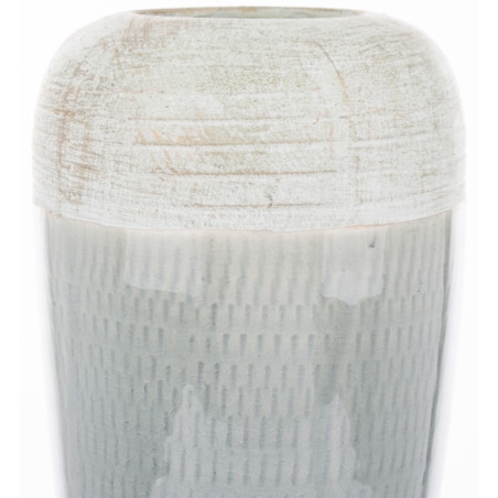 Wazon ceramiczny niebiesko-biały 25x12x12 cm SASSARA wysoki