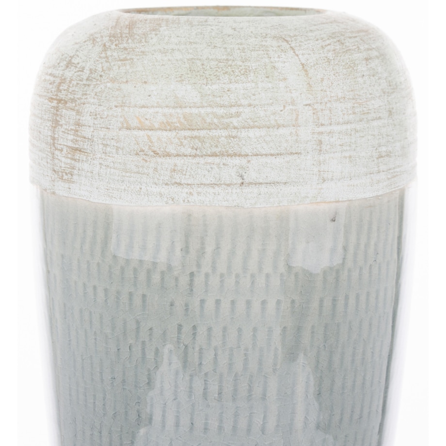 Wazon ceramiczny niebiesko-biały 25x12x12 cm SASSARA wysoki