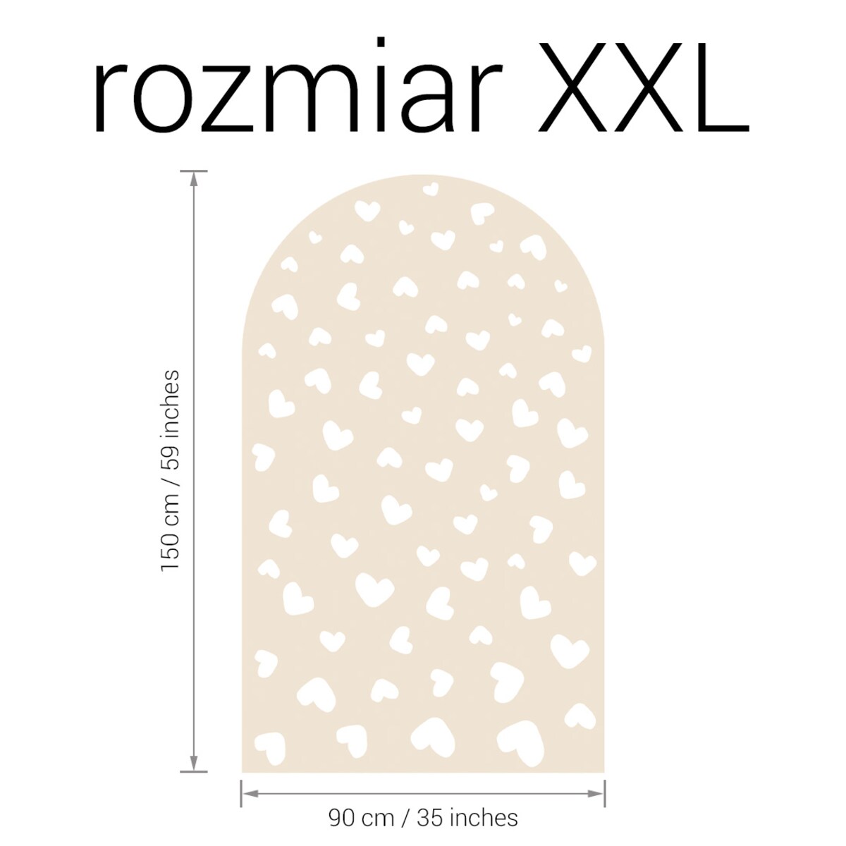 Naklejka na ścianę łuk latte - serca XXL