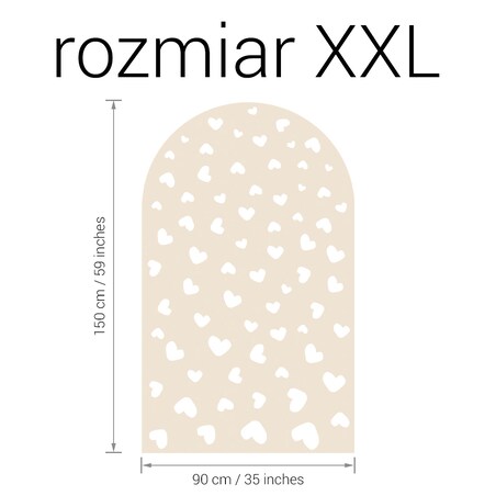 Naklejka na ścianę łuk latte - serca XXL