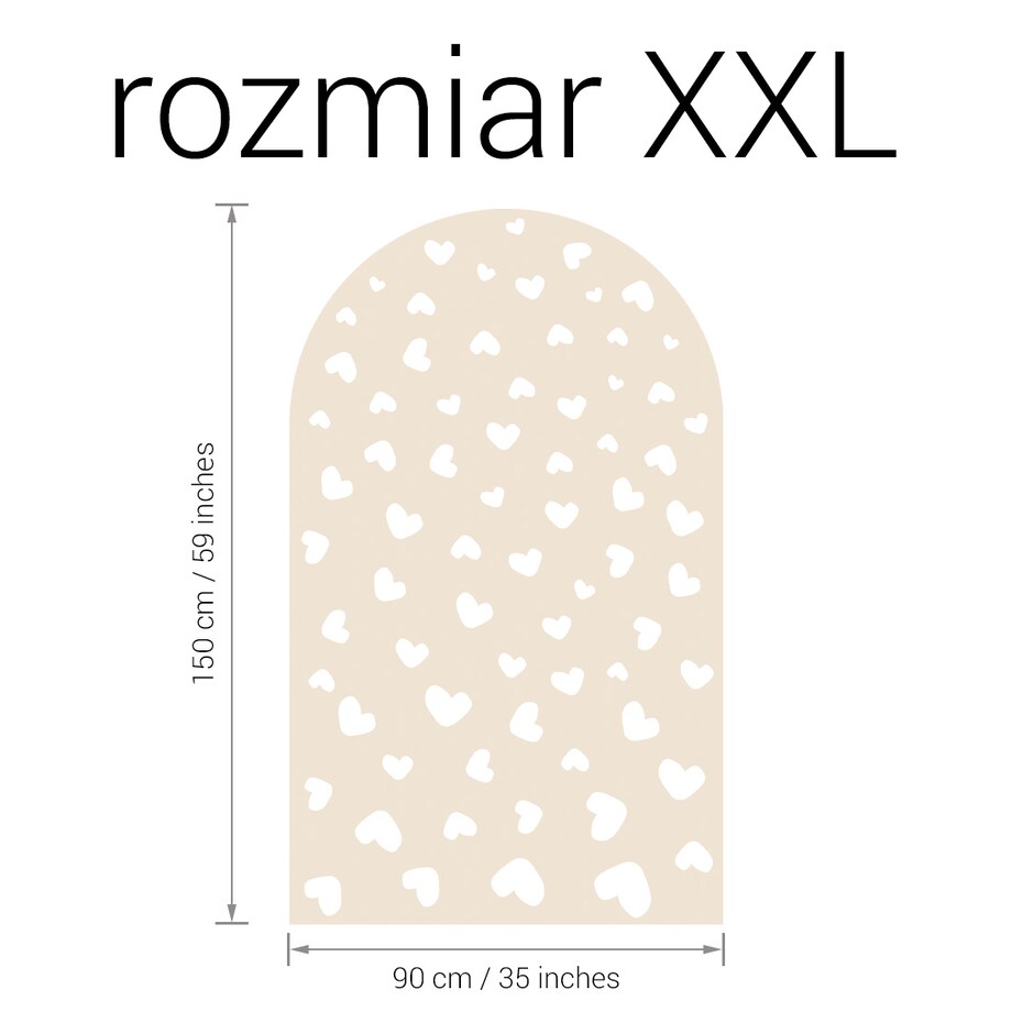 Naklejka na ścianę łuk latte - serca XXL