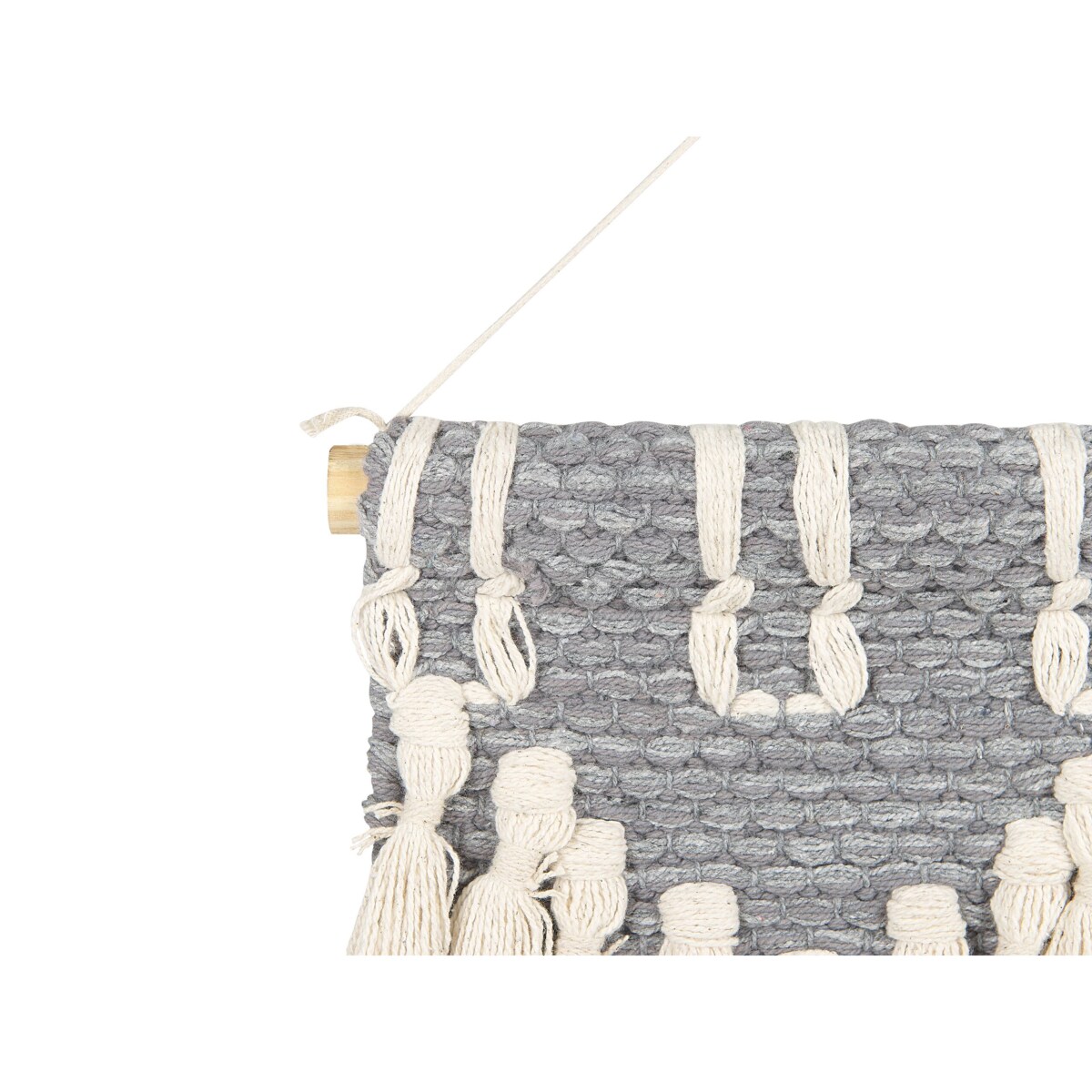 Dekoracja ścienna z frędzlami beżowo-szara MAHRI