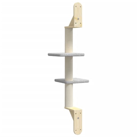 vidaXL Ścienne drzewko dla kota z drapakiem, jasnoszare, 108 cm