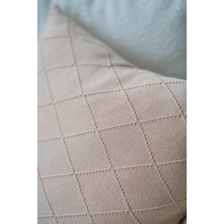 Poszewka romby kwadratowa beżowa, 50 x 50 cm, La Manta