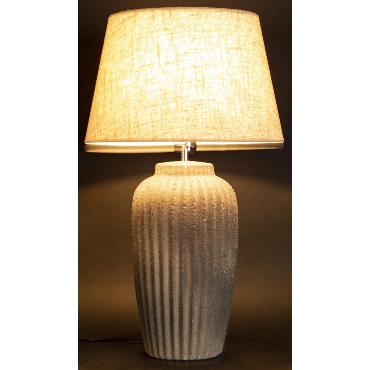 Lampa stołowa z ceramiki i tkaniny 68x40x40 cm WALSH brązowo-beżowa