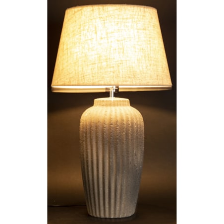 Lampa stołowa z ceramiki i tkaniny 68x40x40 cm WALSH brązowo-beżowa