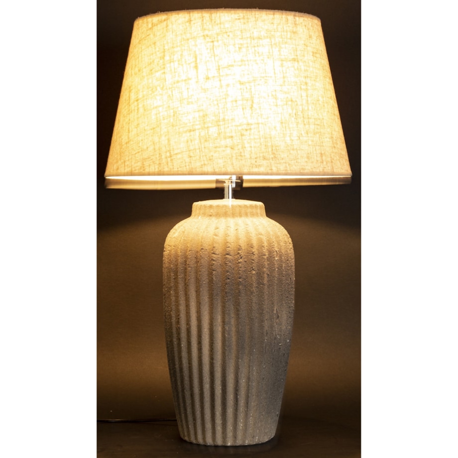 Lampa stołowa z ceramiki i tkaniny 68x40x40 cm WALSH brązowo-beżowa