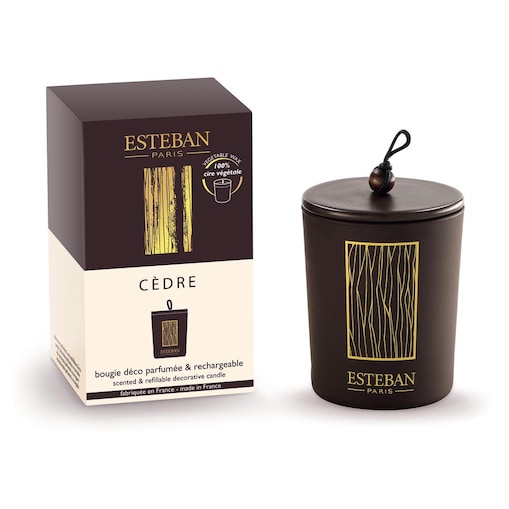 Świeca zapachowa Cedre + ceramiczna przykrywka, 180 g, Esteban