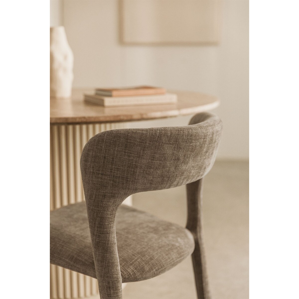 Krzesło do jadalni tapicerowane Brussels szaro-brązowe