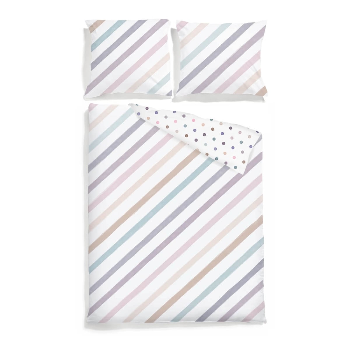 Pościel dwustronna Pastelowe duo 140/200 + 50/60 cm
