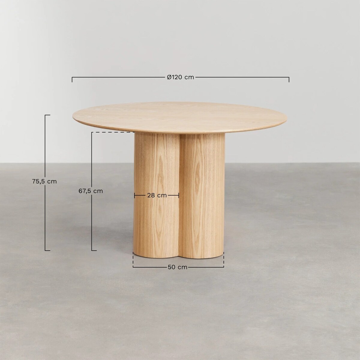 Okrągły stół do jadalni naturalny Athena Ø120 cm