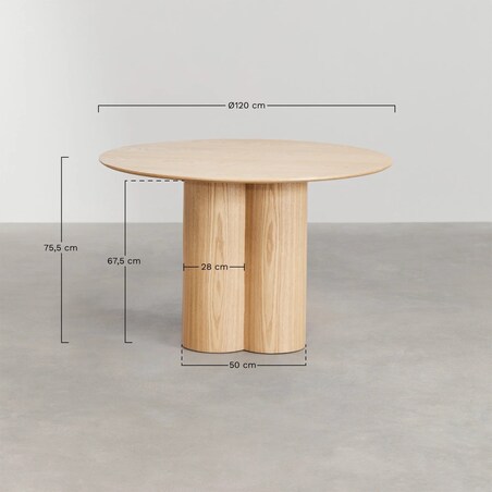 Okrągły stół do jadalni naturalny Athena Ø120 cm