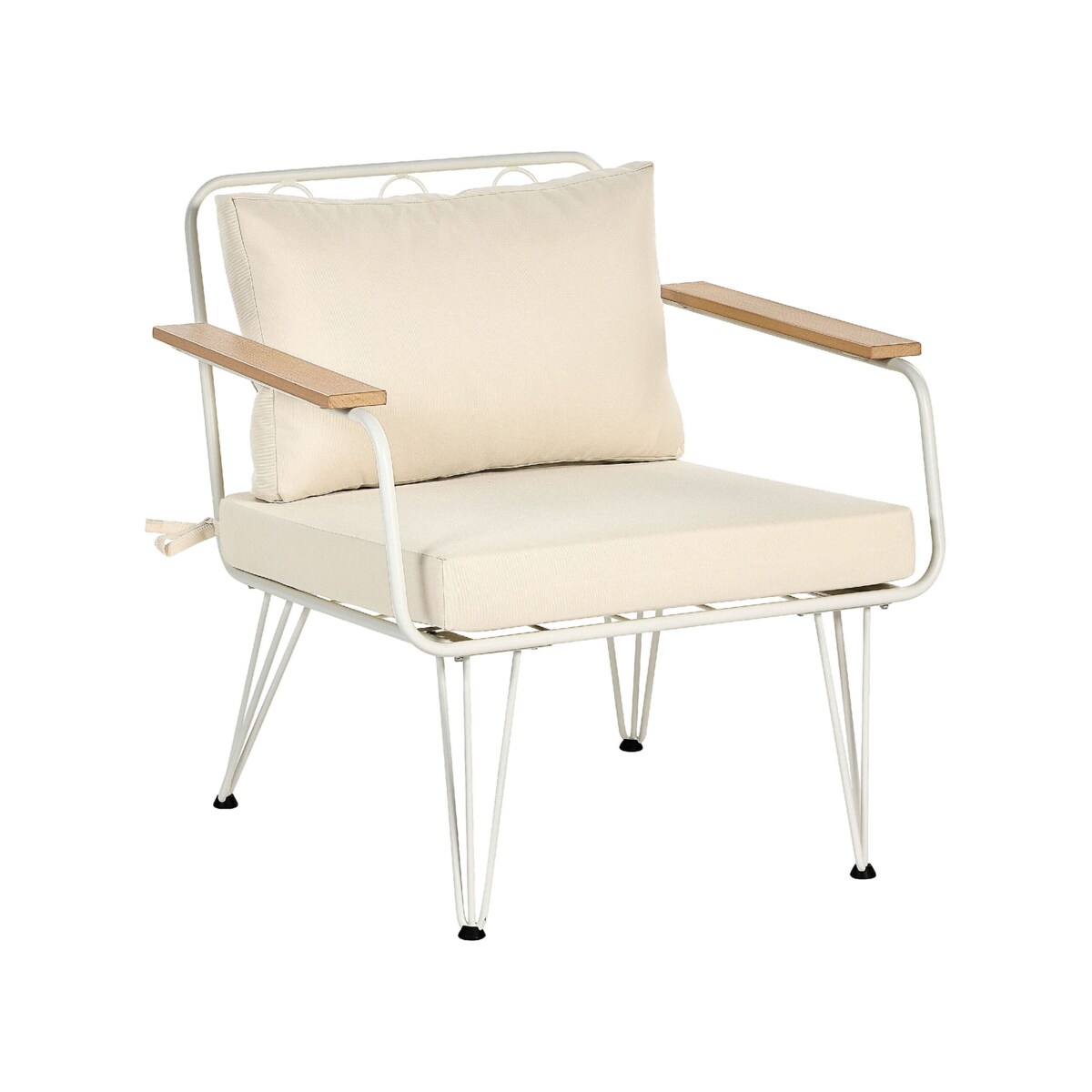 Zestaw ogrodowy 4-osobowy biało-beżowy MONTESILVANO