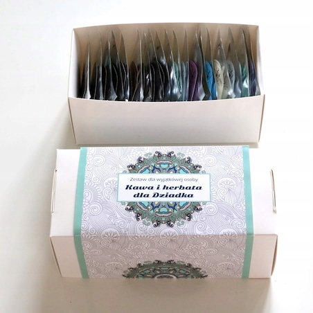 ZESTAW PREZENTOWY Z KAWĄ I HERBATĄ NA DZIEŃ DZIADKA PREZENT UPOMINEK
