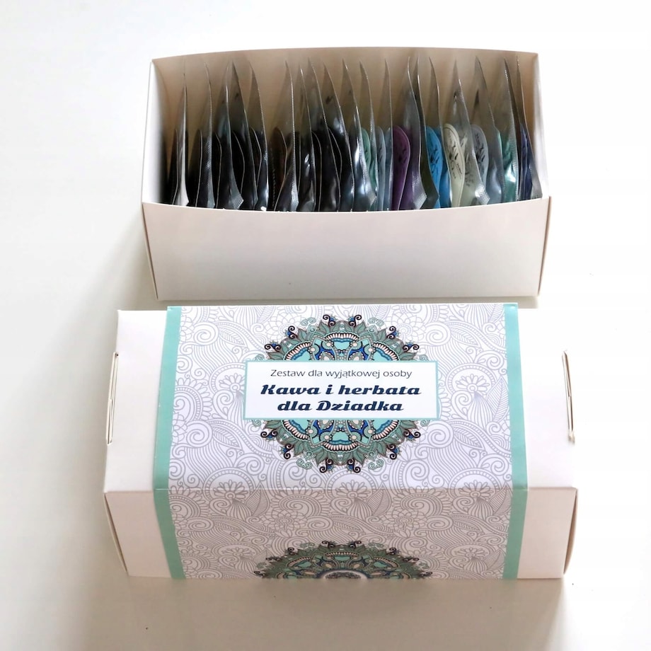 ZESTAW PREZENTOWY Z KAWĄ I HERBATĄ NA DZIEŃ DZIADKA PREZENT UPOMINEK