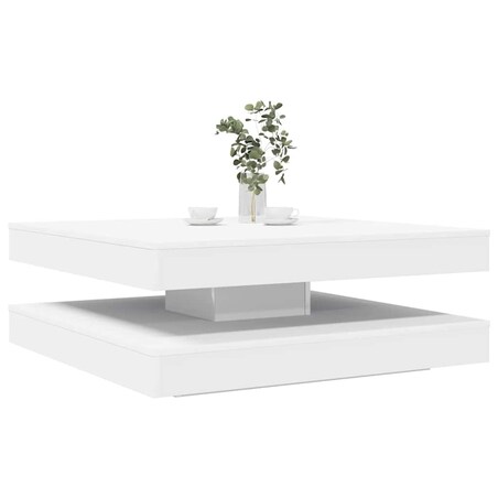 vidaXL Stolik kawowy obrotowy 360 stopni biały 90x90x34,5 cm