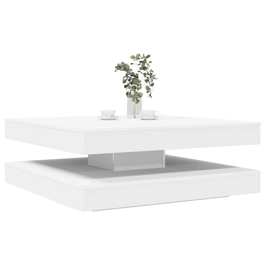 vidaXL Stolik kawowy obrotowy 360 stopni biały 90x90x34,5 cm