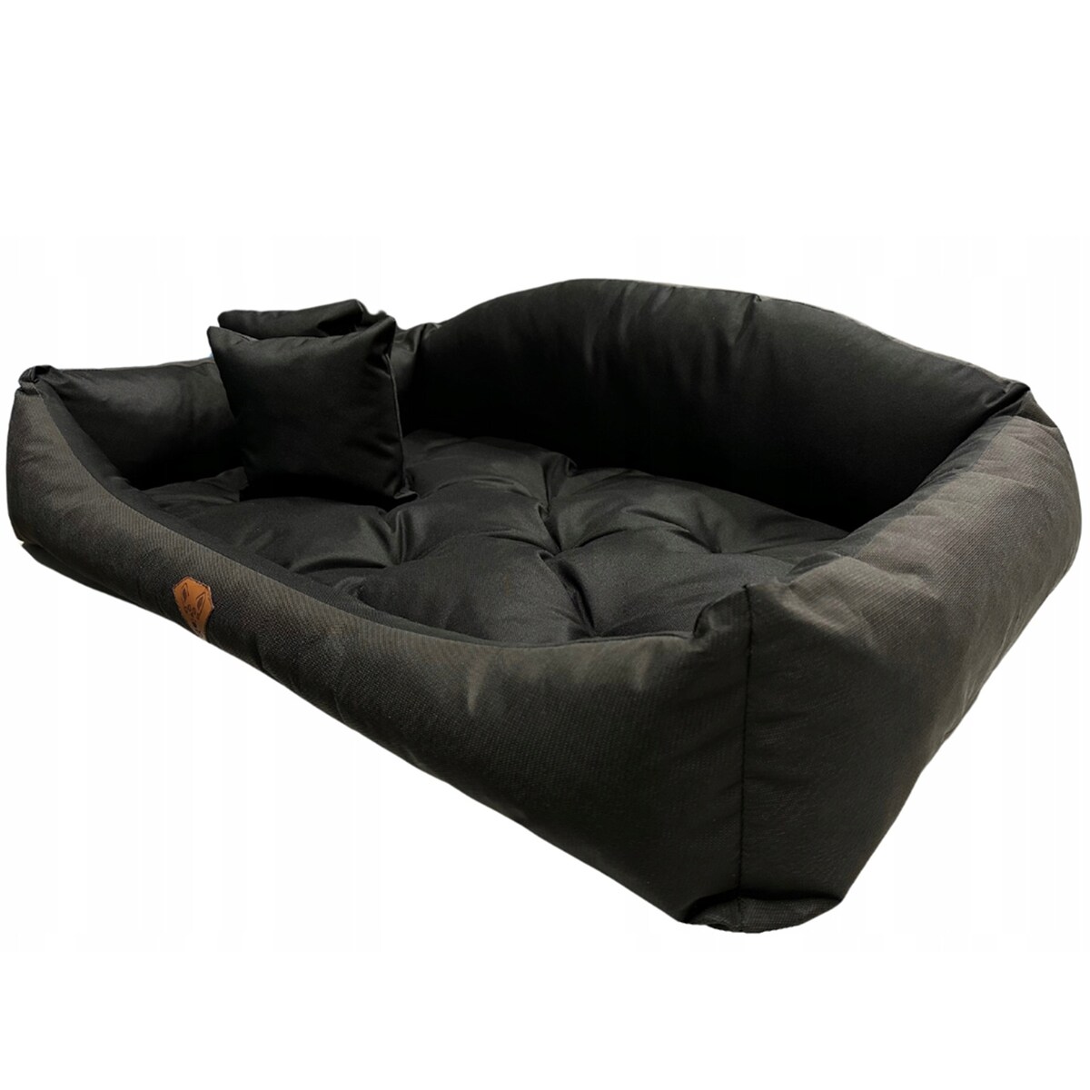 Legowisko Dla Psa Kanapa Posłanie Muszla 115X95 Cm Wodoodporne Poduszki Pikowane Czarne