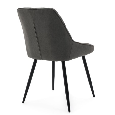 Krzesło tapicerowane LUMO szare na czarnych nogach do salonu biura