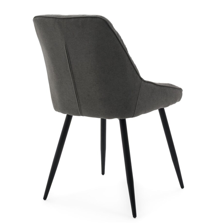 Krzesło tapicerowane LUMO szare na czarnych nogach do salonu biura
