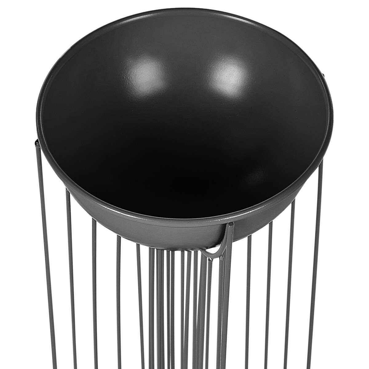 Zestaw 2 donic na nóżkach FICARIA Metal 22 cm Czarny