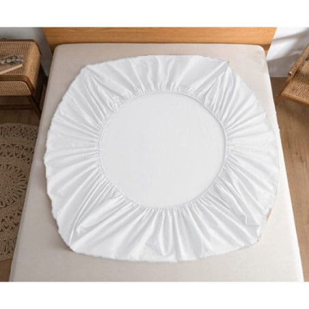 Prześcieradło hotelowe bawełniane 140x200 cm z tkaniny PREMIUM BIAŁE NA GUMCE POLSKIE