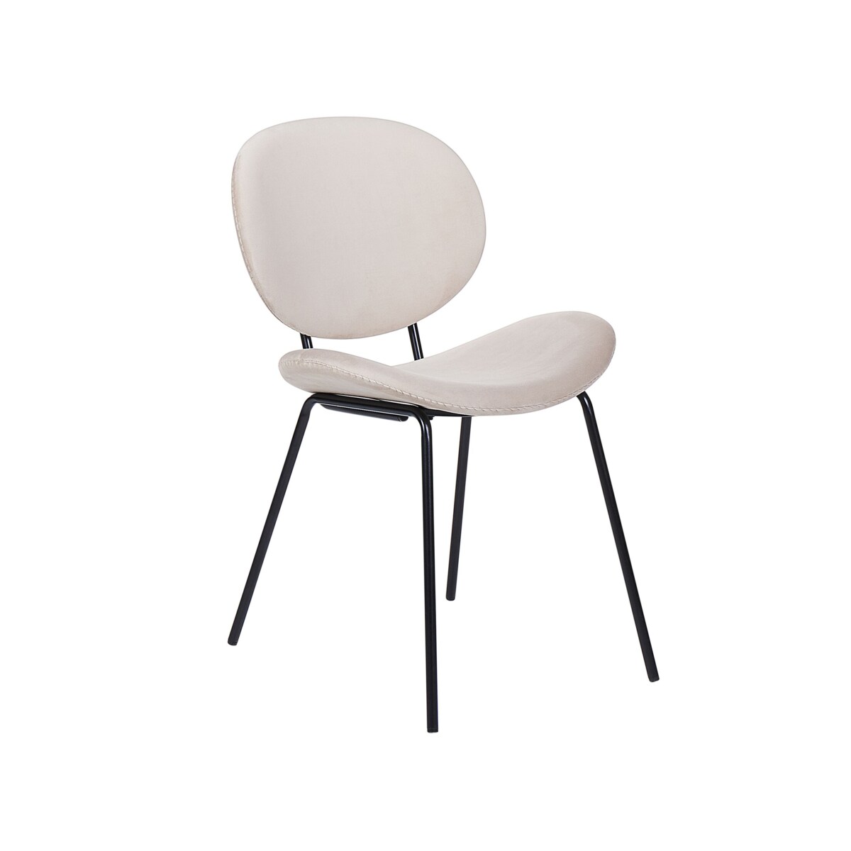 Zestaw 2 krzeseł do jadalni welurowy beżowy LUANA