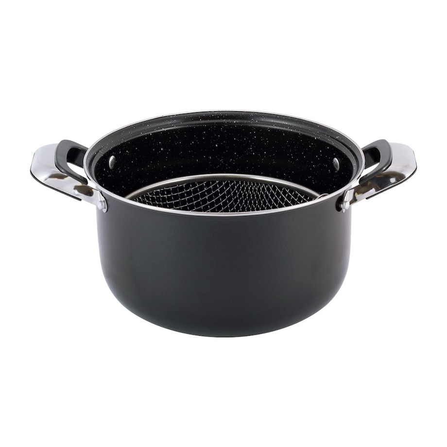 Garnek 24cm 4L + sitkokosz do głębokiego smażenia indukcja na gaz KAMILLE