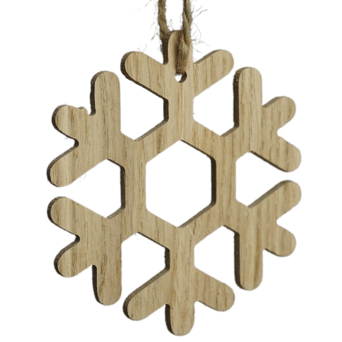 Drewniane ozdoby świąteczne do domu Śnieżynki dębowe 4szt.