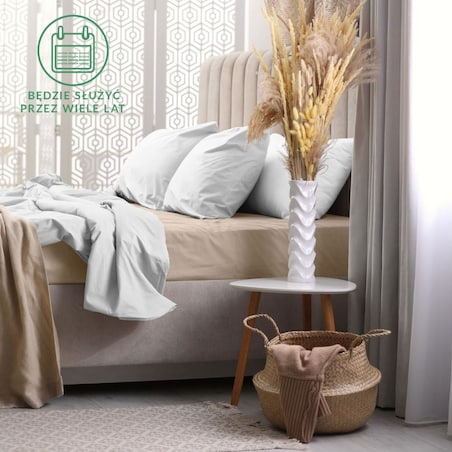 Prześcieradło z bawełny frotte z gumką 90x200 kolor beż