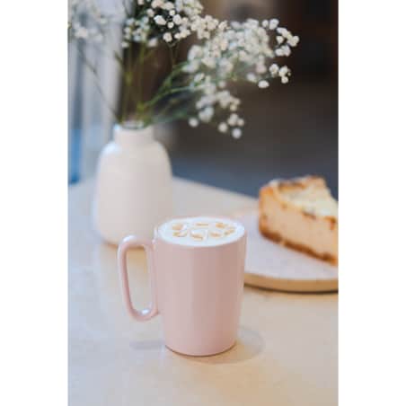 Dwa kubki ceramiczne z uszkiem 250 ml Fuori rożowe 30008